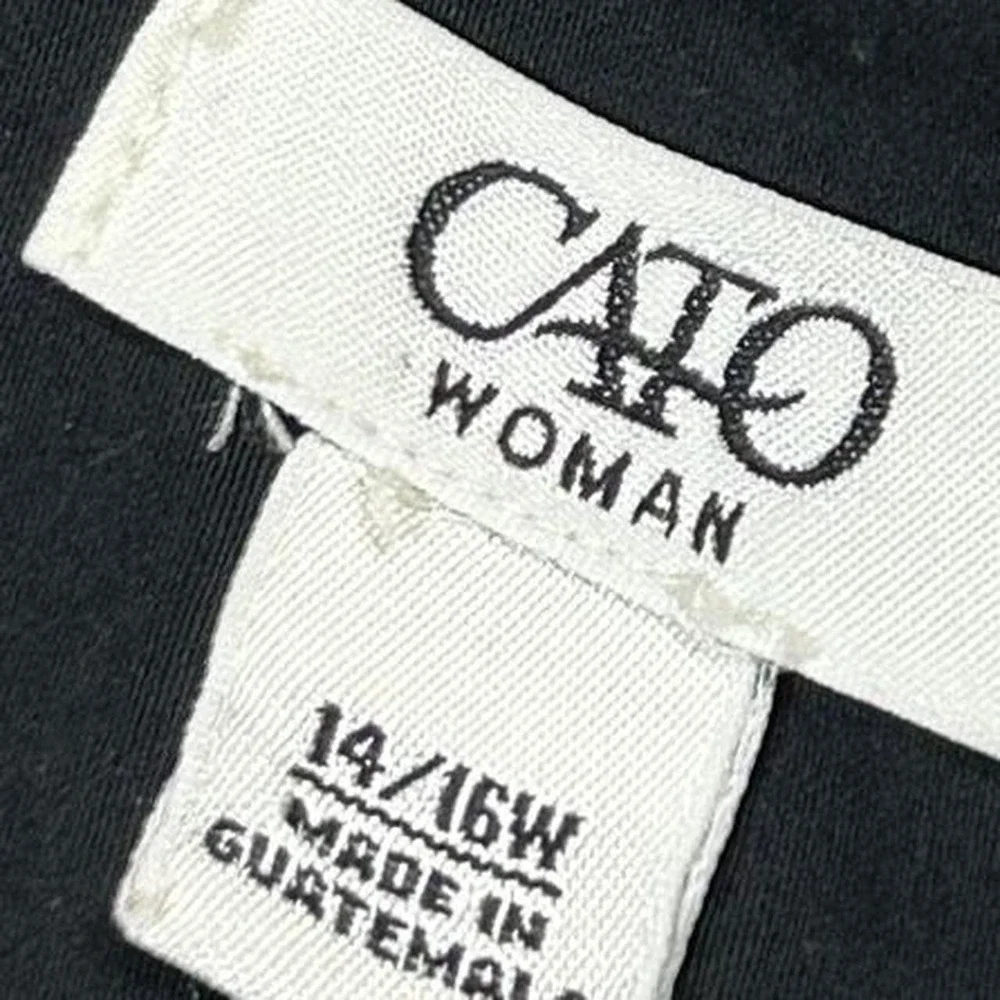 CATO Black Button Up Military Vest Belted Womens 14/16W Alt Grunge